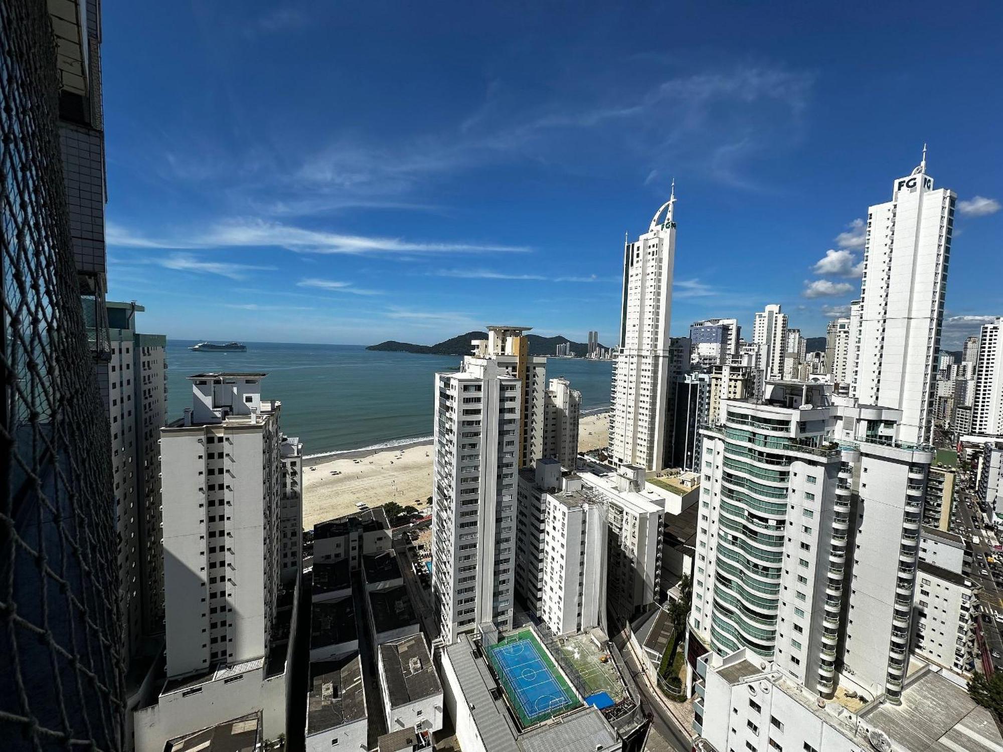 Ct01- Vista Mar| Telas Protecao| Churrasq, Garagem Balneário Camboriú Zewnętrze zdjęcie